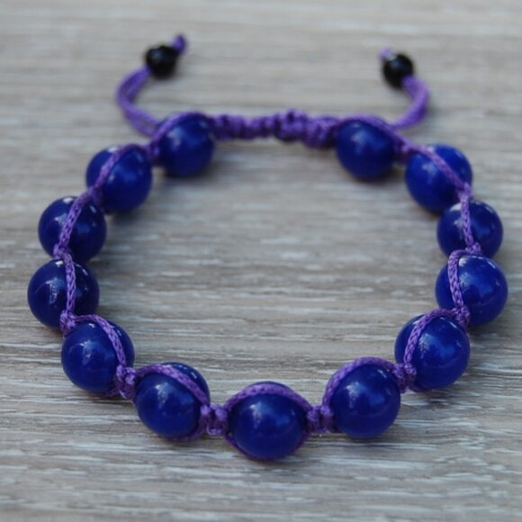 Tibetan Shamballa Style Bracelet,Large 10mm Beads,Drawstring Bracelet - Picture 2 of 2